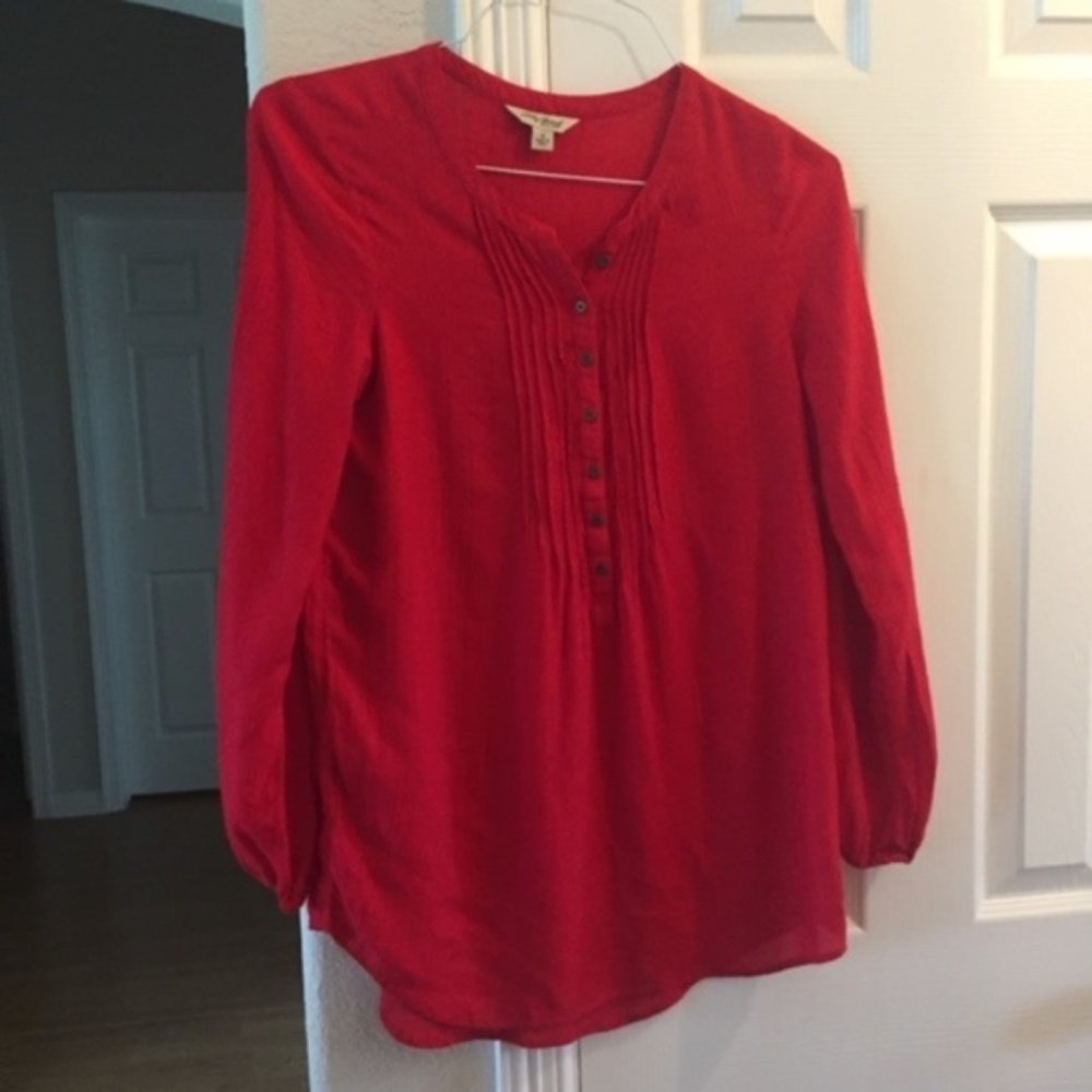 Lucky brand red 3/4 sleeve top S